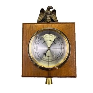 Vintage Springfield‎ Wall Thermometer Brass Eagle Made In USA 7.25" x 5" x 2.5"